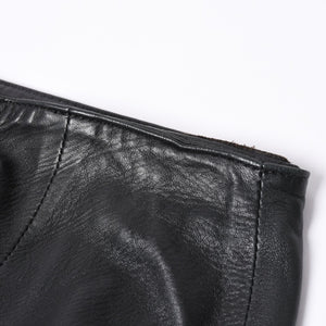 CHROME HEARTS クロムハーツ ハーフダガージップ レザースカート サイズ26 ブラック シルバー925 美品 中古 4a000951