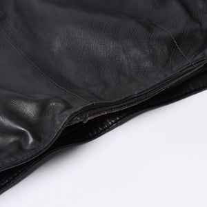 CHROME HEARTS クロムハーツ ハーフダガージップ レザースカート サイズ26 ブラック シルバー925 美品 中古 4a000951