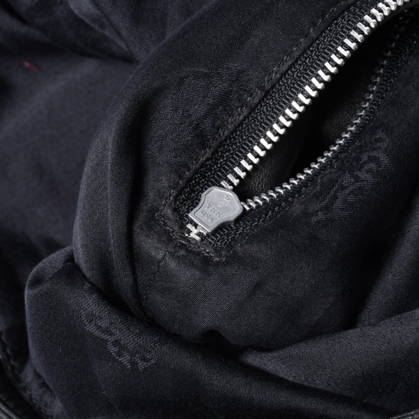 CHROME HEARTS クロムハーツ ハーフダガージップ レザースカート サイズ26 ブラック シルバー925 美品 中古 4a000951