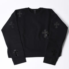 New and unused CHROME HEARTS Cemetery Cross Patch Sweatshirt Size M 17 Patch Haraco Patent Leather Used 4a001302