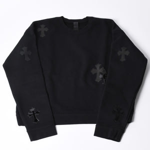 New and unused CHROME HEARTS Cemetery Cross Patch Sweatshirt Size M 17 Patch Haraco Patent Leather Used 4a001302