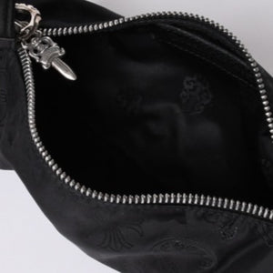 New and unused CHROME HEARTS nylon pouch new all over pattern multi-logo nylon bag leather patch used 4a001126