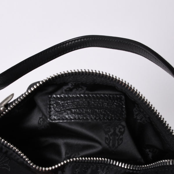 New and unused CHROME HEARTS nylon pouch new all over pattern multi-logo nylon bag leather patch used 4a001126
