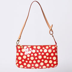 極美品 LOUIS VUITTON ルイヴィトン 草間彌生 ヴェルニ M91427 ドットインフィニティ ポシェットアクセソワール ブラック ホワイト 中古 4a001023