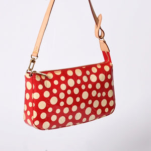 極美品 LOUIS VUITTON ルイヴィトン 草間彌生 ヴェルニ M91427 ドットインフィニティ ポシェットアクセソワール ブラック ホワイト 中古 4a001023