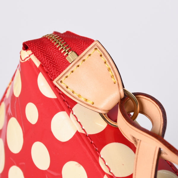 極美品 LOUIS VUITTON ルイヴィトン 草間彌生 ヴェルニ M91427 ドットインフィニティ ポシェットアクセソワール ブラック ホワイト 中古 4a001023
