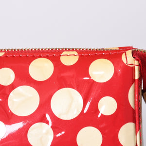 極美品 LOUIS VUITTON ルイヴィトン 草間彌生 ヴェルニ M91427 ドットインフィニティ ポシェットアクセソワール ブラック ホワイト 中古 4a001023