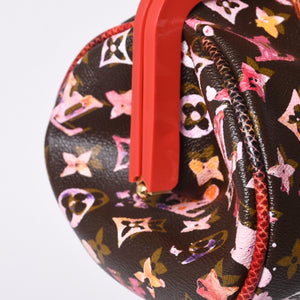 Very Good Condition LOUIS VUITTON Monogram Water Color Richard Prince Papillon Handbag M95730 Brown Red Used 4a000902