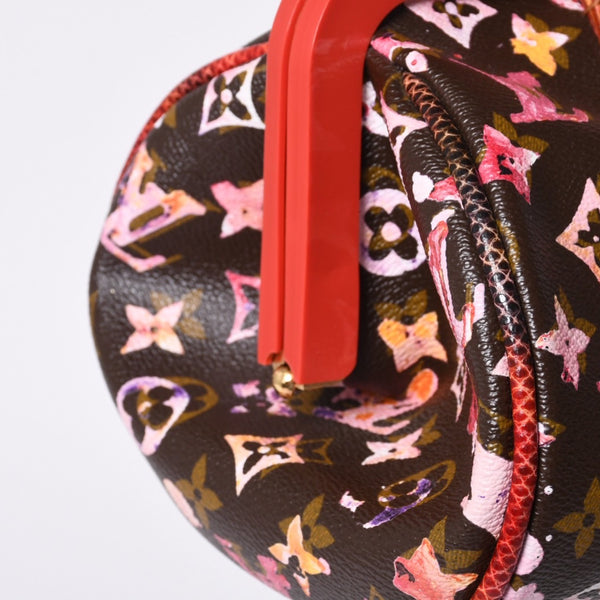 Very Good Condition LOUIS VUITTON Monogram Water Color Richard Prince Papillon Handbag M95730 Brown Red Used 4a000902