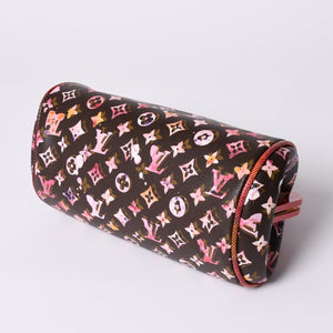Very Good Condition LOUIS VUITTON Monogram Water Color Richard Prince Papillon Handbag M95730 Brown Red Used 4a000902