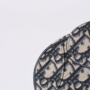 Very Good Condition Christian Dior Saddle Mini Bag Handbag M0456CTZQ Oblique Navy Used 4a000999