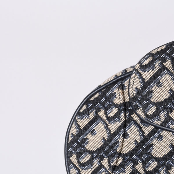 Very Good Condition Christian Dior Saddle Mini Bag Handbag M0456CTZQ Oblique Navy Used 4a000999