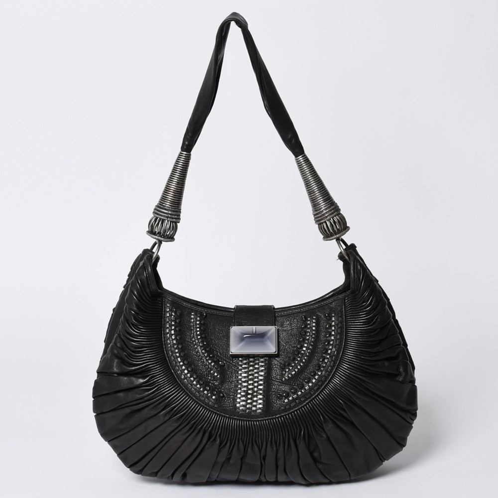 Very Good Condition Christian Dior Handbag 07 RU 1017 Clutch Bag Black Used 4a000852