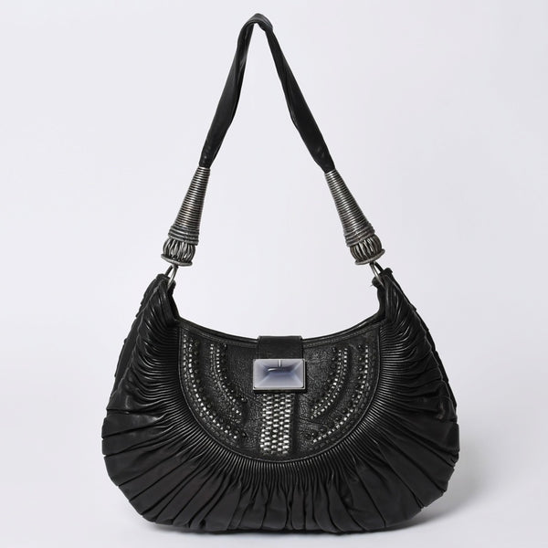Very Good Condition Christian Dior Handbag 07 RU 1017 Clutch Bag Black Used 4a000852