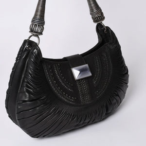 Very Good Condition Christian Dior Handbag 07 RU 1017 Clutch Bag Black Used 4a000852