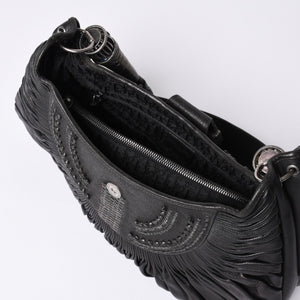 Very Good Condition Christian Dior Handbag 07 RU 1017 Clutch Bag Black Used 4a000852
