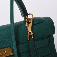画像をギャラリービューアに読み込む, 極美品 HERMES エルメス ケリー32 内縫い □Q刻印 トリヨンクレマンス グリーン シルバー金具 ハンドバッグ 2WAY 中古 4a001265