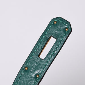 極美品 HERMES エルメス ケリー32 内縫い □Q刻印 トリヨンクレマンス グリーン シルバー金具 ハンドバッグ 2WAY 中古 4a001265