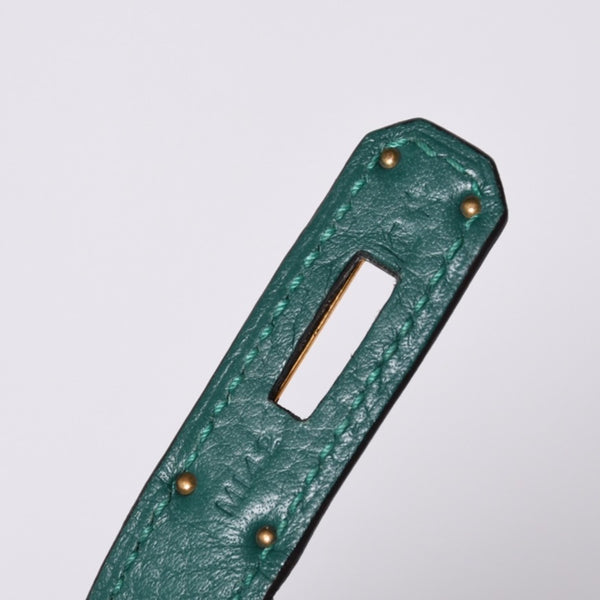 極美品 HERMES エルメス ケリー32 内縫い □Q刻印 トリヨンクレマンス グリーン シルバー金具 ハンドバッグ 2WAY 中古 4a001265