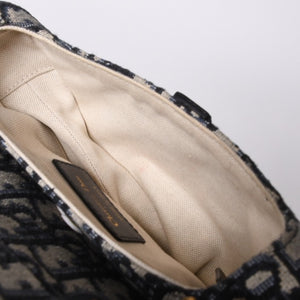 Very Good Condition Christian Dior Saddle Mini Bag Handbag M0456CTZQ Oblique Navy Used 4a001000