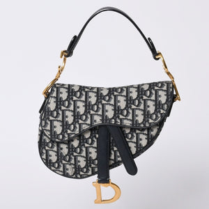 Christian Dior クリスチャンディオール サドルバッグ Saddle Bag 05-RU-1118 ミニディオール Mini Dior オブリーク ジャガード 美品 中古 4a000850