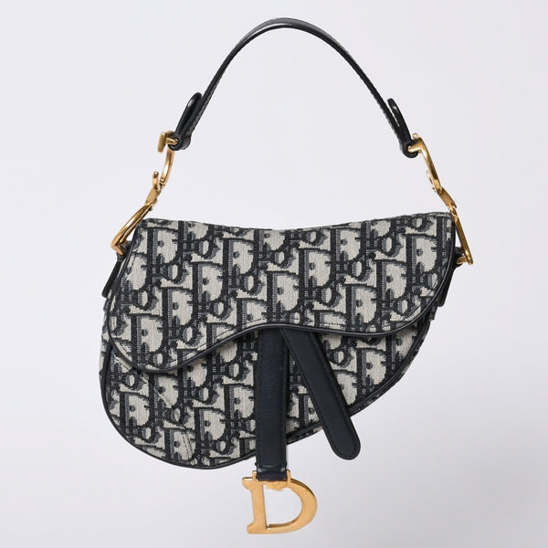 Christian Dior クリスチャンディオール サドルバッグ Saddle Bag 05-RU-1118 ミニディオール Mini Dior オブリーク ジャガード 美品 中古 4a000850