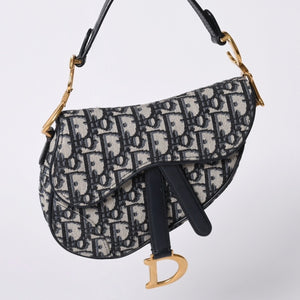 Christian Dior クリスチャンディオール サドルバッグ Saddle Bag 05-RU-1118 ミニディオール Mini Dior オブリーク ジャガード 美品 中古 4a000850