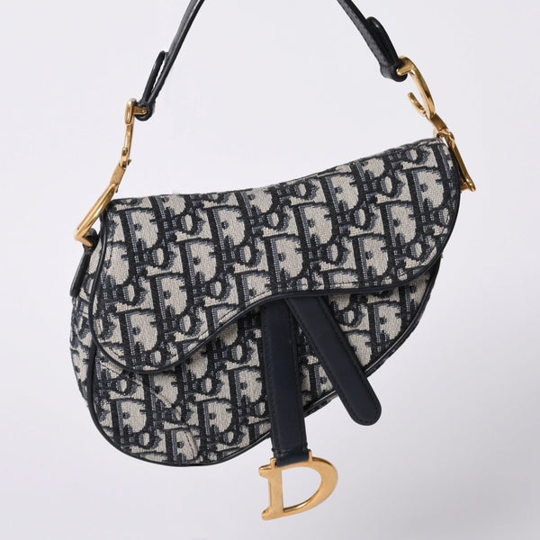 Christian Dior クリスチャンディオール サドルバッグ Saddle Bag 05-RU-1118 ミニディオール Mini Dior オブリーク ジャガード 美品 中古 4a000850
