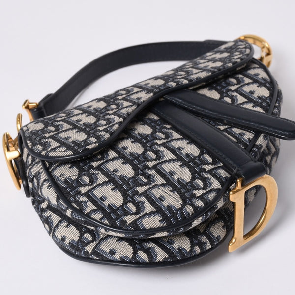 Christian Dior クリスチャンディオール サドルバッグ Saddle Bag 05-RU-1118 ミニディオール Mini Dior オブリーク ジャガード 美品 中古 4a000850