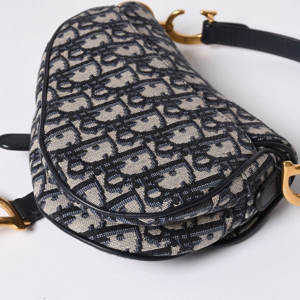 Christian Dior クリスチャンディオール サドルバッグ Saddle Bag 05-RU-1118 ミニディオール Mini Dior オブリーク ジャガード 美品 中古 4a000850