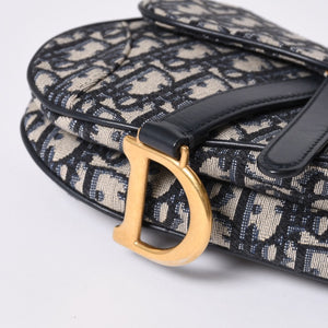 Christian Dior クリスチャンディオール サドルバッグ Saddle Bag 05-RU-1118 ミニディオール Mini Dior オブリーク ジャガード 美品 中古 4a000850
