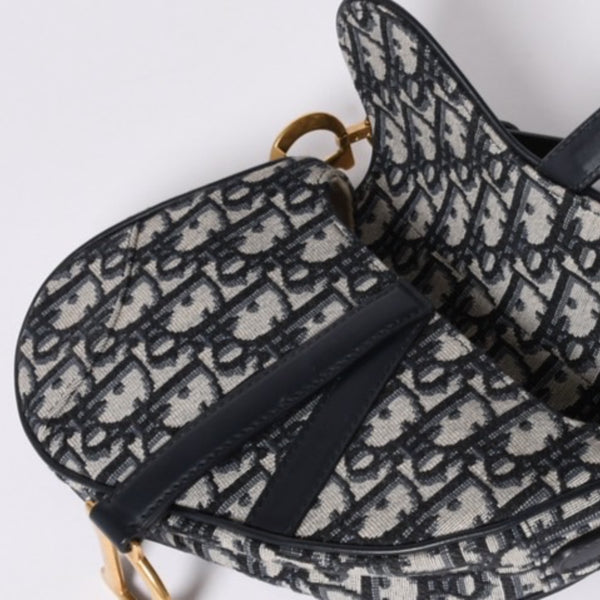 Christian Dior クリスチャンディオール サドルバッグ Saddle Bag 05-RU-1118 ミニディオール Mini Dior オブリーク ジャガード 美品 中古 4a000850