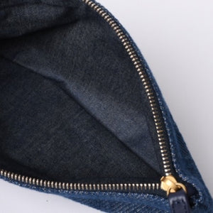 Like new CHANEL Chain tote bag AS3857 Random number here mark denim indigo blue used 4a000988