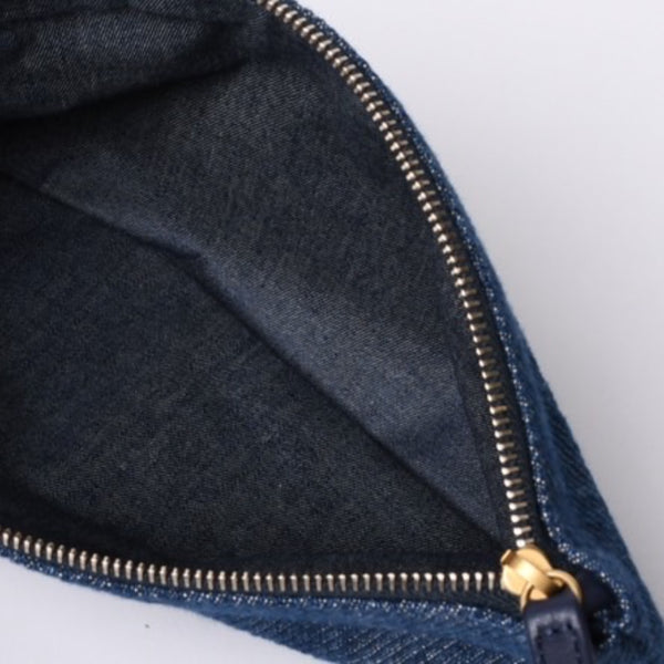 Like new CHANEL Chain tote bag AS3857 Random number here mark denim indigo blue used 4a000988