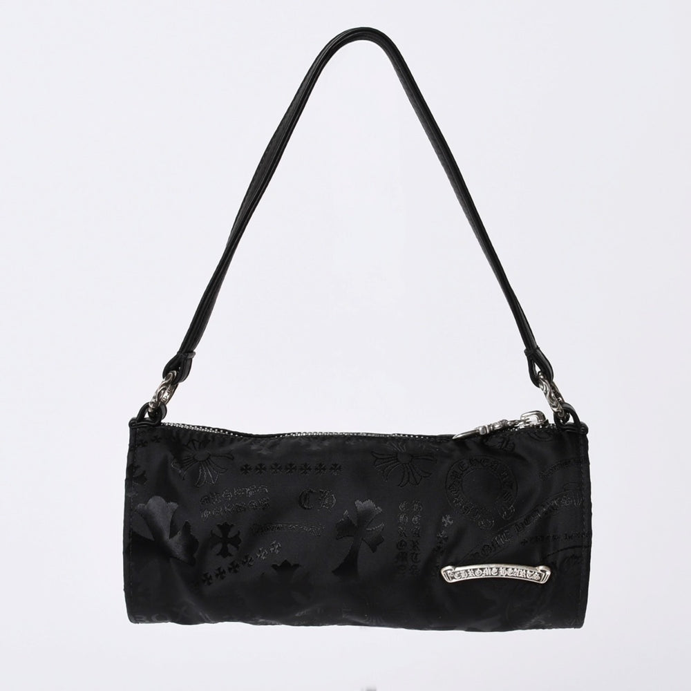 新品未使用 CHROME HEARTS クロムハーツ ナイロンポーチ 新作 総柄 マルチロゴ ナイロン バッグ レザーパッチ 中古 4a001126