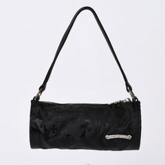 New and unused CHROME HEARTS nylon pouch new all over pattern multi-logo nylon bag leather patch used 4a001126