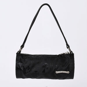 New and unused CHROME HEARTS nylon pouch new all over pattern multi-logo nylon bag leather patch used 4a001126