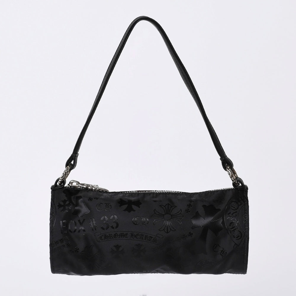 新品未使用 CHROME HEARTS クロムハーツ ナイロンポーチ 新作 総柄 マルチロゴ ナイロン バッグ レザーパッチ 中古 4a001126