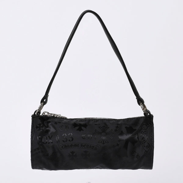 New and unused CHROME HEARTS nylon pouch new all over pattern multi-logo nylon bag leather patch used 4a001126