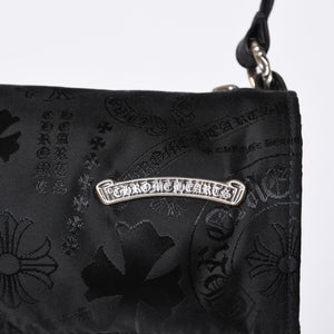 New and unused CHROME HEARTS nylon pouch new all over pattern multi-logo nylon bag leather patch used 4a001126