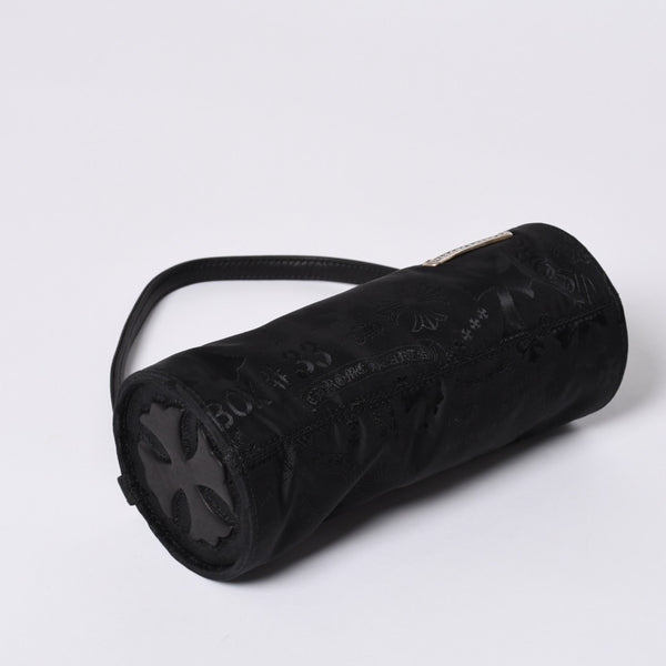 New and unused CHROME HEARTS nylon pouch new all over pattern multi-logo nylon bag leather patch used 4a001126