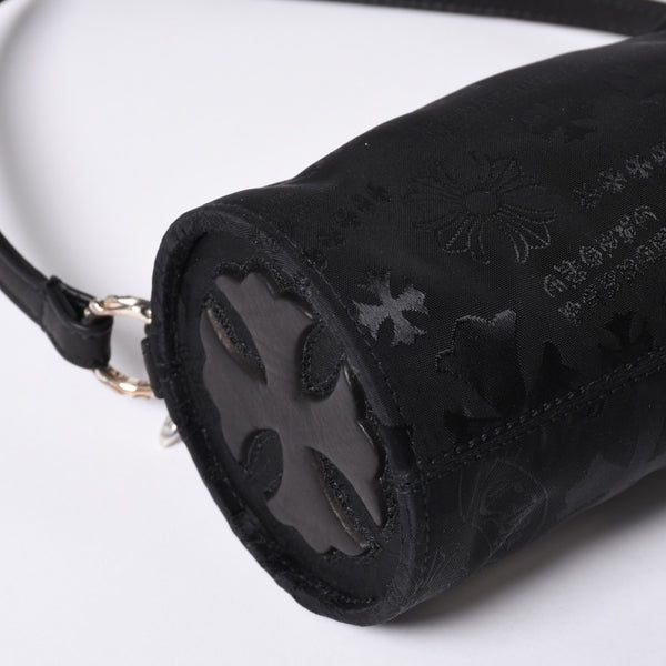 New and unused CHROME HEARTS nylon pouch new all over pattern multi-logo nylon bag leather patch used 4a001126