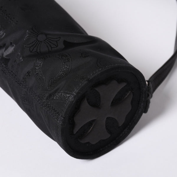 New and unused CHROME HEARTS nylon pouch new all over pattern multi-logo nylon bag leather patch used 4a001126