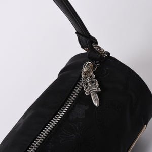 New and unused CHROME HEARTS nylon pouch new all over pattern multi-logo nylon bag leather patch used 4a001126