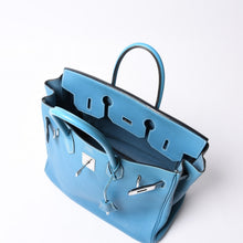 画像をギャラリービューアに読み込む, 極美品 エルメス HERMES オータクロア 32 ハンドバッグ ブルージーン トゴ シルバー金具 レディース □J刻印中古 4a000973