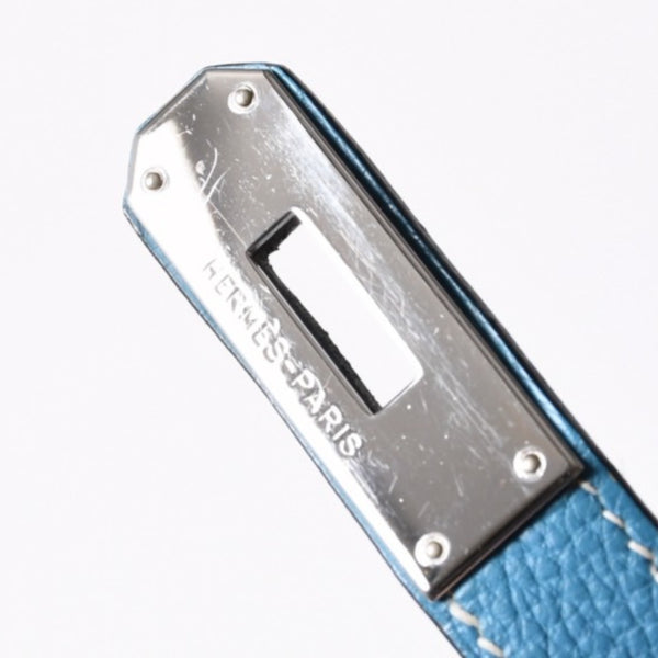 極美品 エルメス HERMES オータクロア 32 ハンドバッグ ブルージーン トゴ シルバー金具 レディース □J刻印中古 4a000973