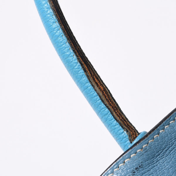 極美品 エルメス HERMES オータクロア 32 ハンドバッグ ブルージーン トゴ シルバー金具 レディース □J刻印中古 4a000973