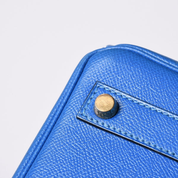 極美品 エルメス HERMES オータクロア 32 ハンドバッグ クシュベル ブルーフランス ゴールド金具 レディース □C刻印中古 4a000886