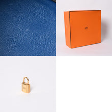 画像をギャラリービューアに読み込む, 極美品 エルメス HERMES オータクロア 32 ハンドバッグ クシュベル ブルーフランス ゴールド金具 レディース □C刻印中古 4a000886