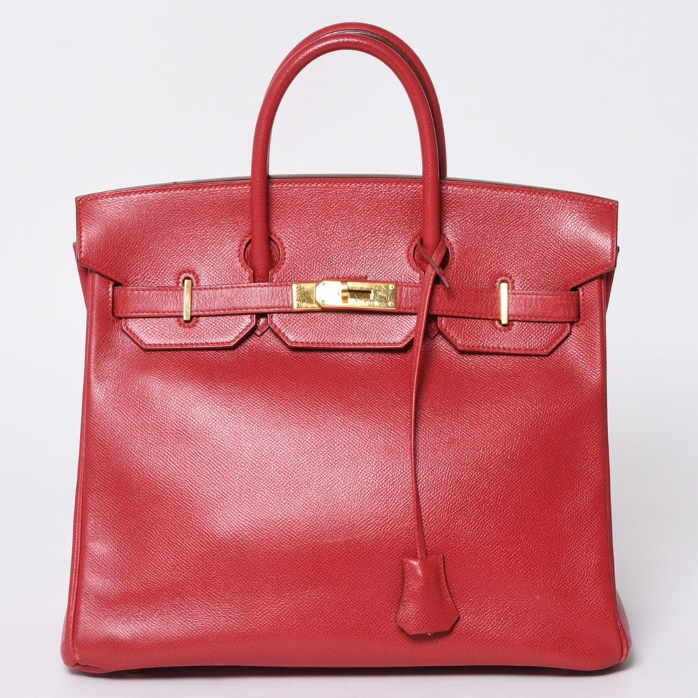 極美品 エルメス HERMES オータクロア 32 ハンドバッグ クシュベル ルージュヴィフ ゴールド金具 レディース 〇Z刻印中古 4a000976